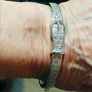 Marsala silver plated buckle bracelet